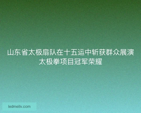山东省太极扇队在十五运中斩获群众展演太极拳项目冠军荣耀